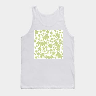 Lily Flowers Pattern in Army Tank Top